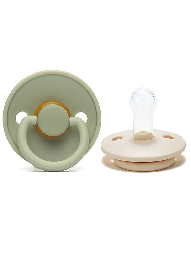 2 Pieces Portable Natural Latex Pacifier,Baby 0-12 Months - Image 2